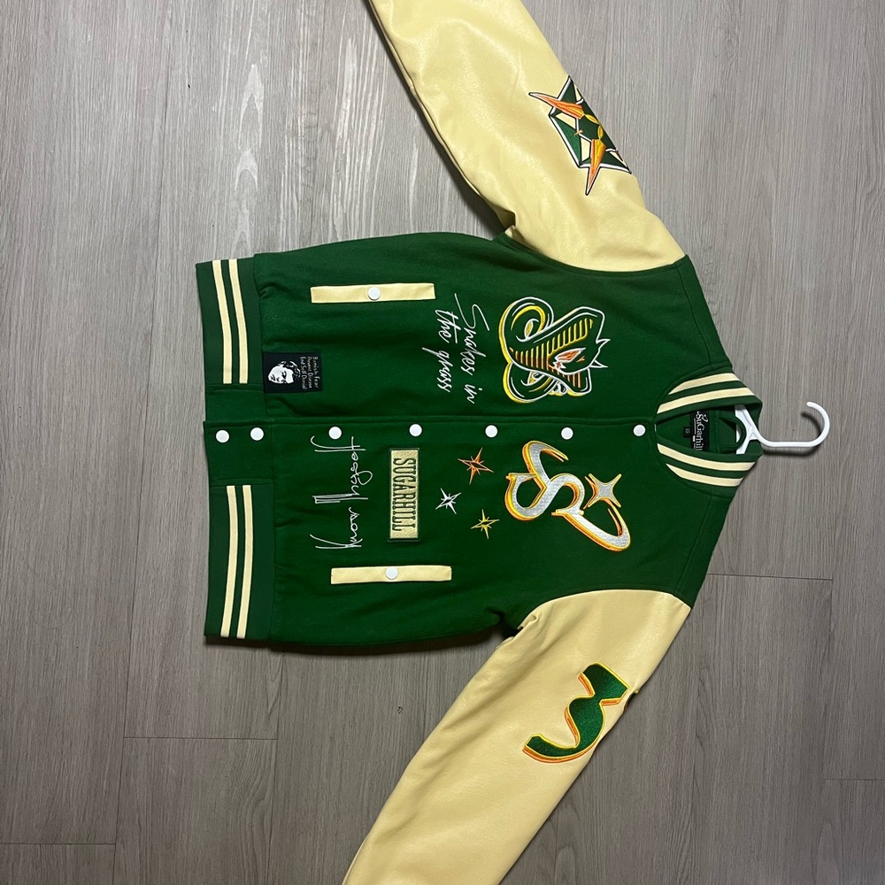 Sugarhill XS Green and Yellow Varsity Jacket